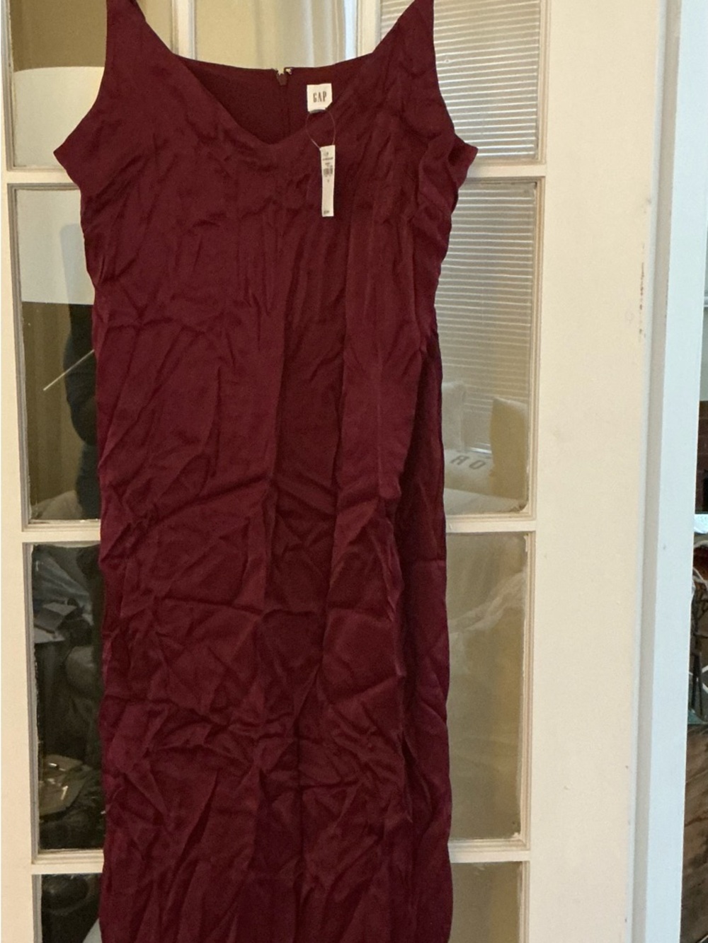 GAP Sleeveless Midi Dress in Deep Wine